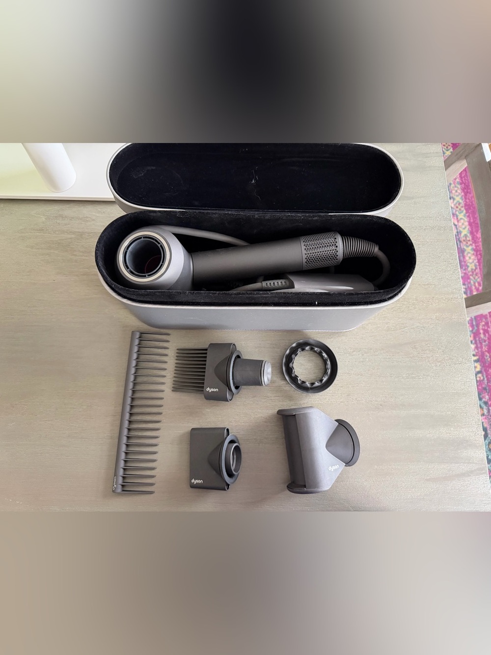 Dyson supersonic hair dryer with case and 4 attachments comb and brush